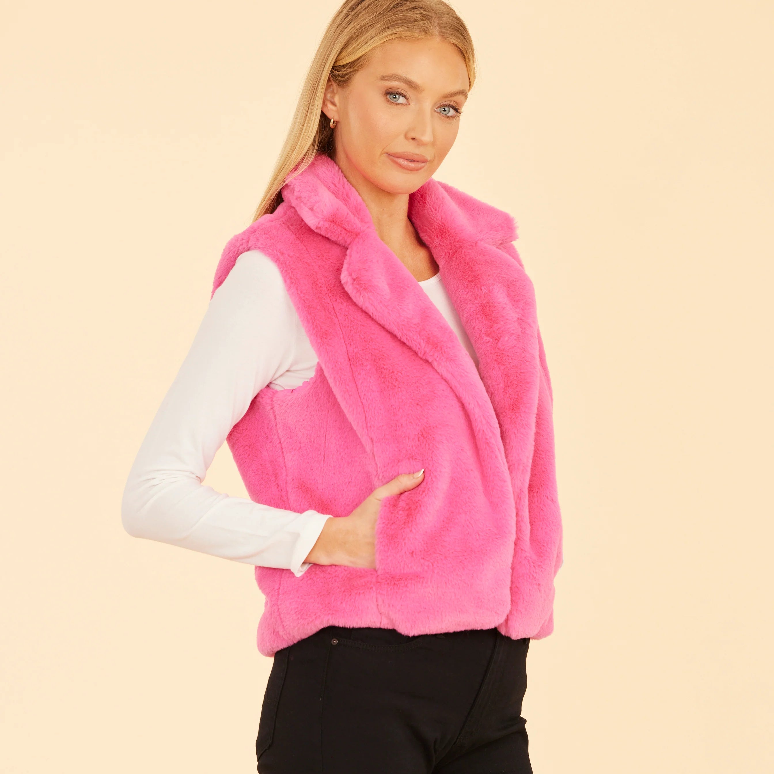 Plush Notch Collar Vest