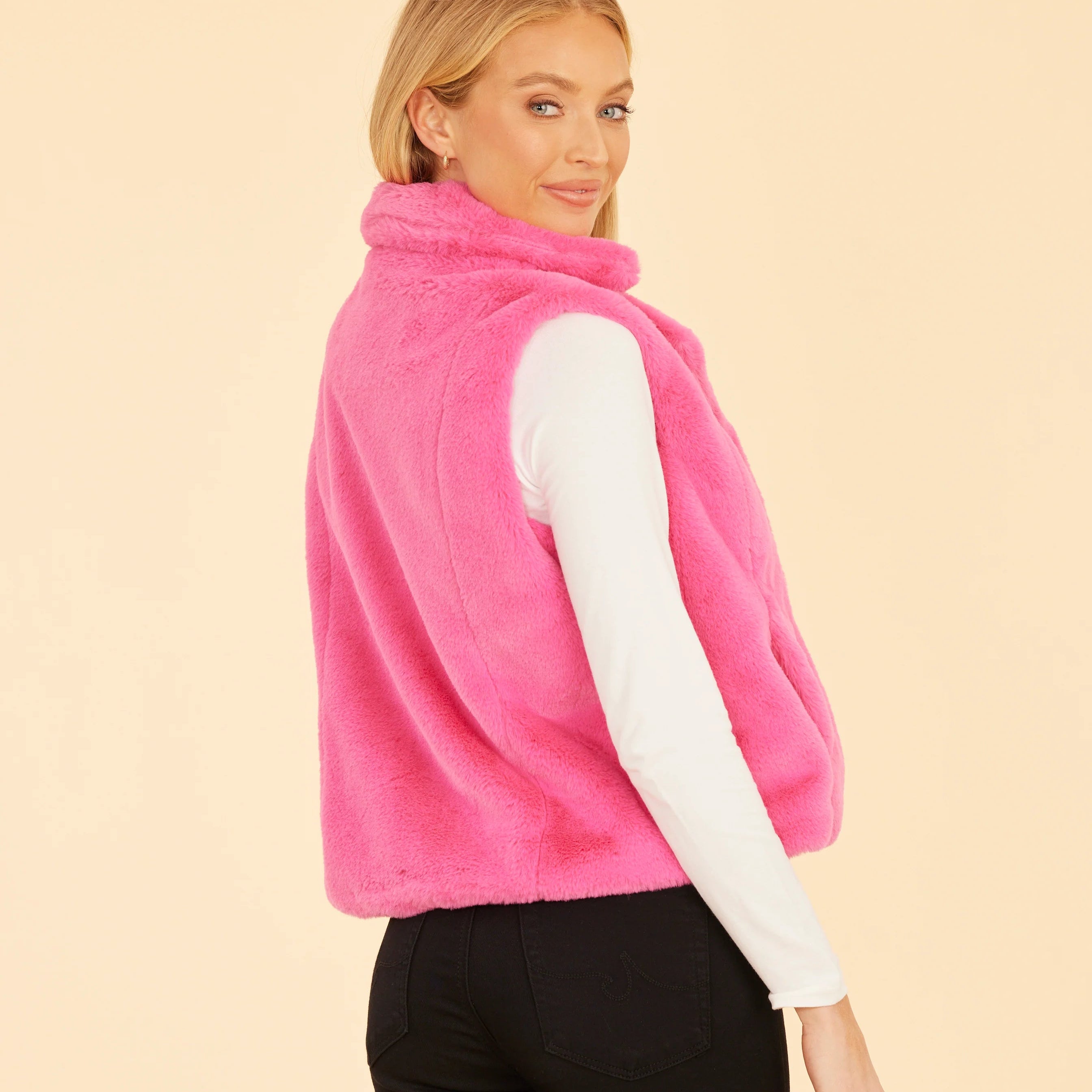 Plush Notch Collar Vest