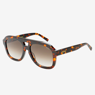 Tortoise sunglasses against a white background. 