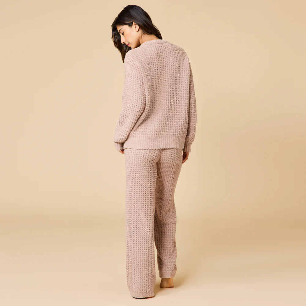 Softies Waffle Marshmallow V-Neck Luxe Lounge Set