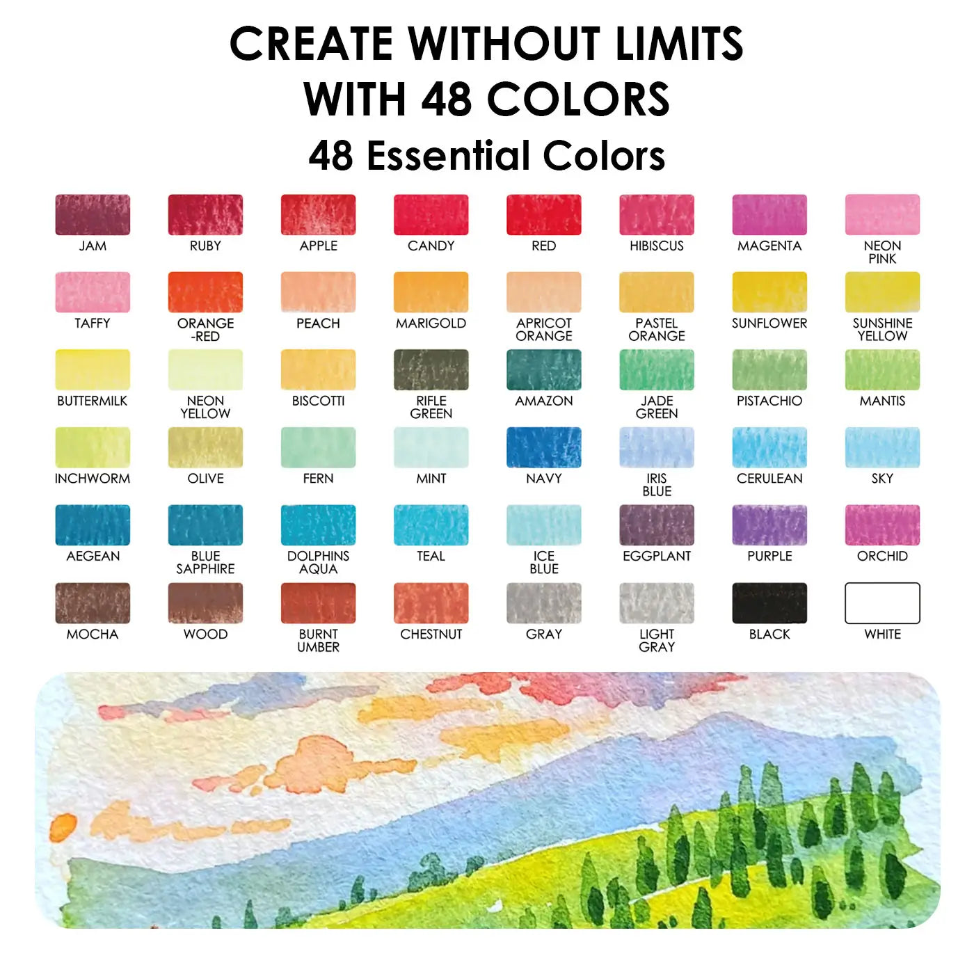 Watercolor Set of 48