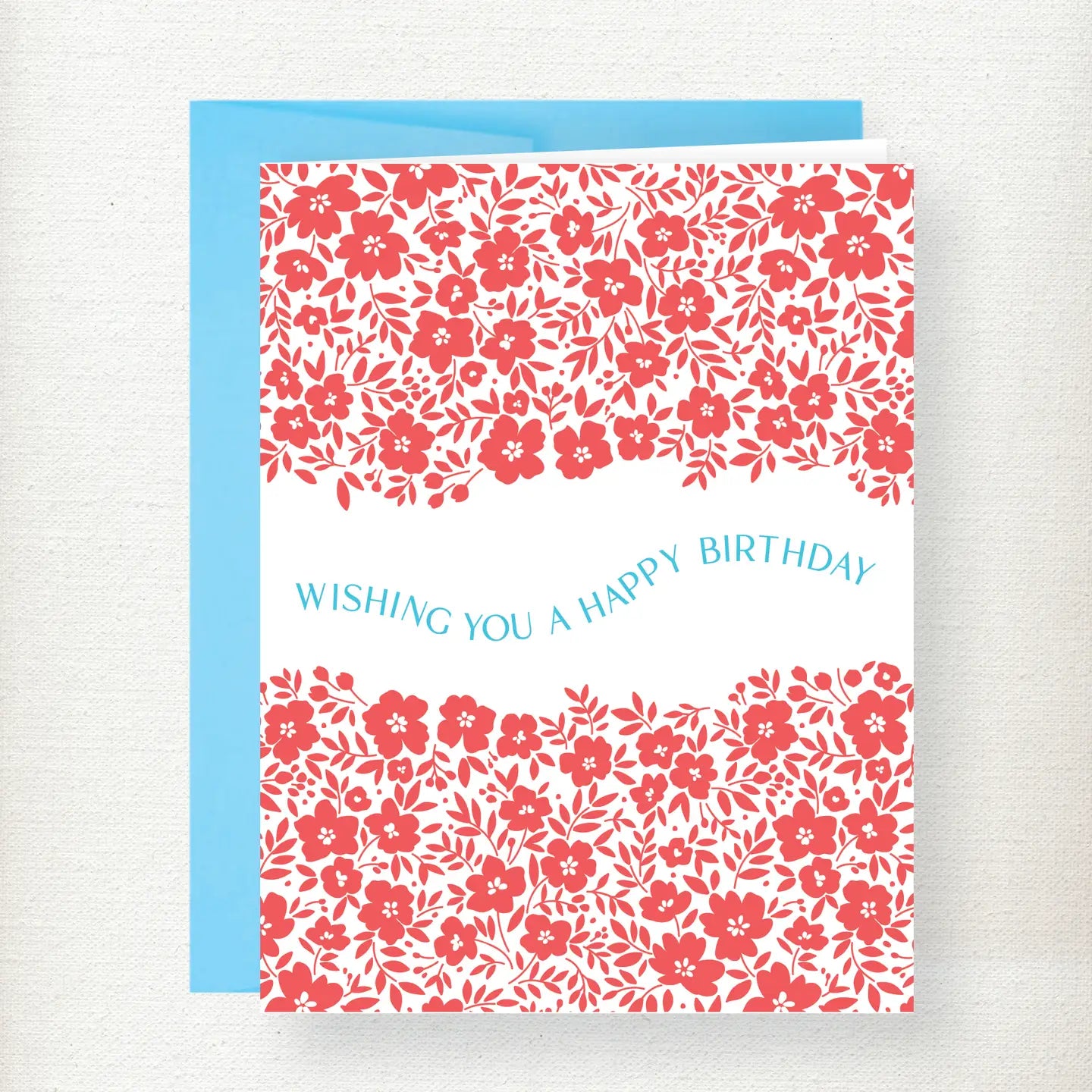 Wavy Flower Birthday Greeting Card