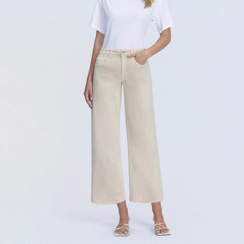 High Rise Crop Wide Leg Jean