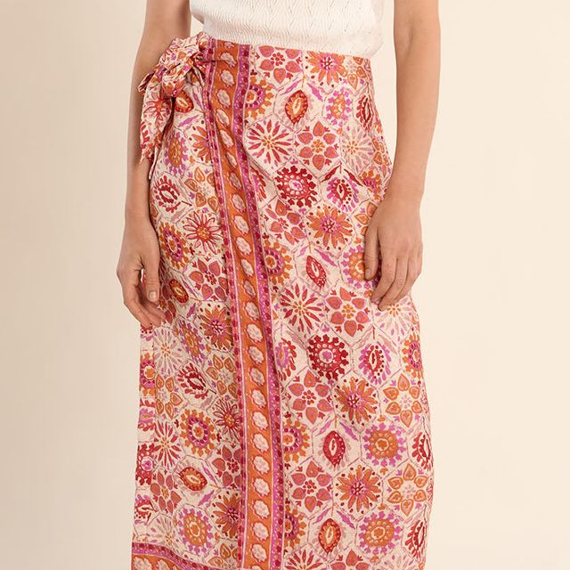 Lightweight Floral Wrap Skirt