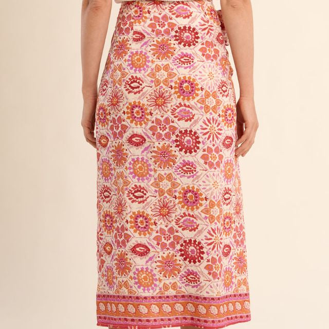 Lightweight Floral Wrap Skirt
