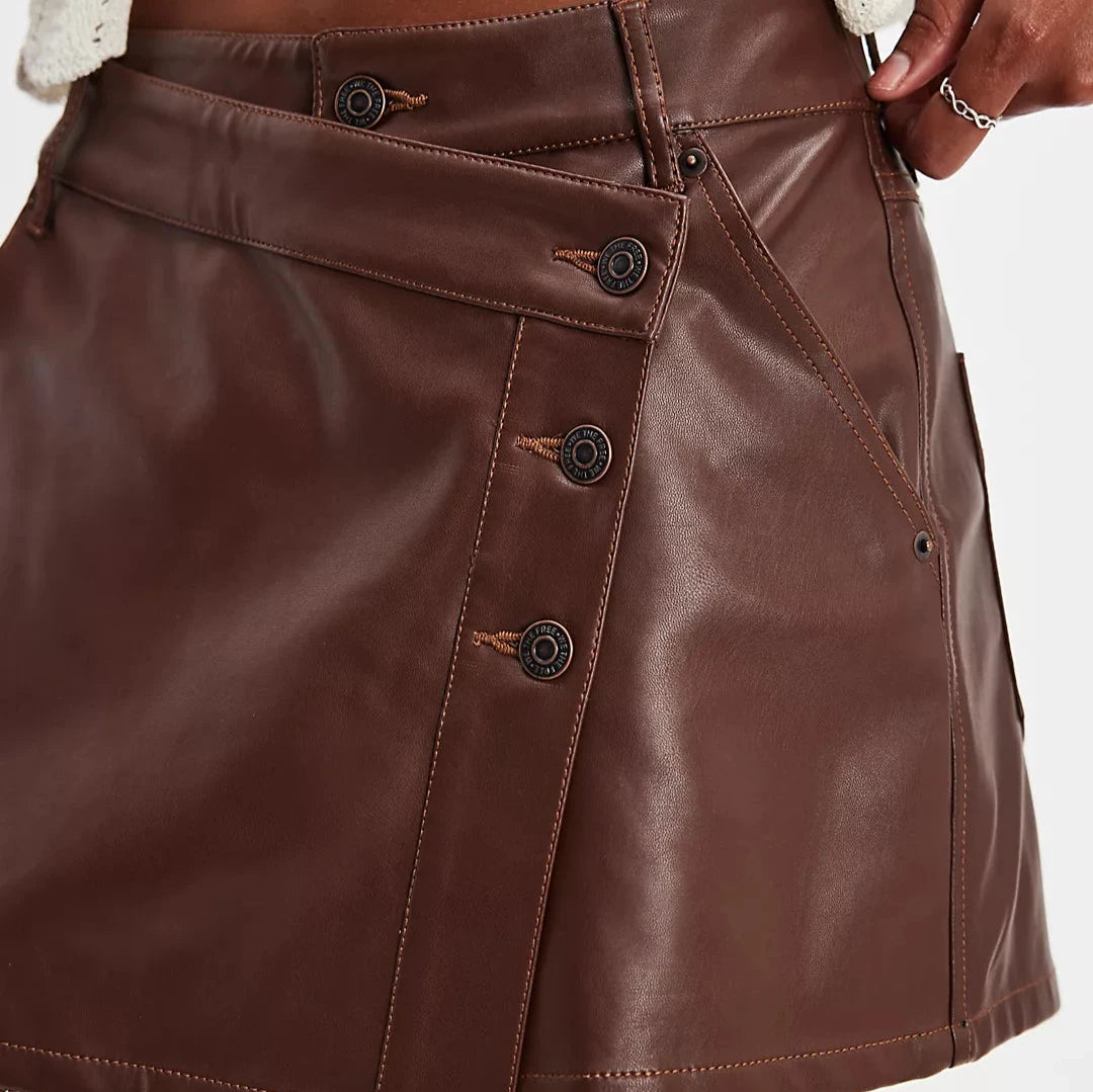 Free People Wynne Vegan Leather Skirt