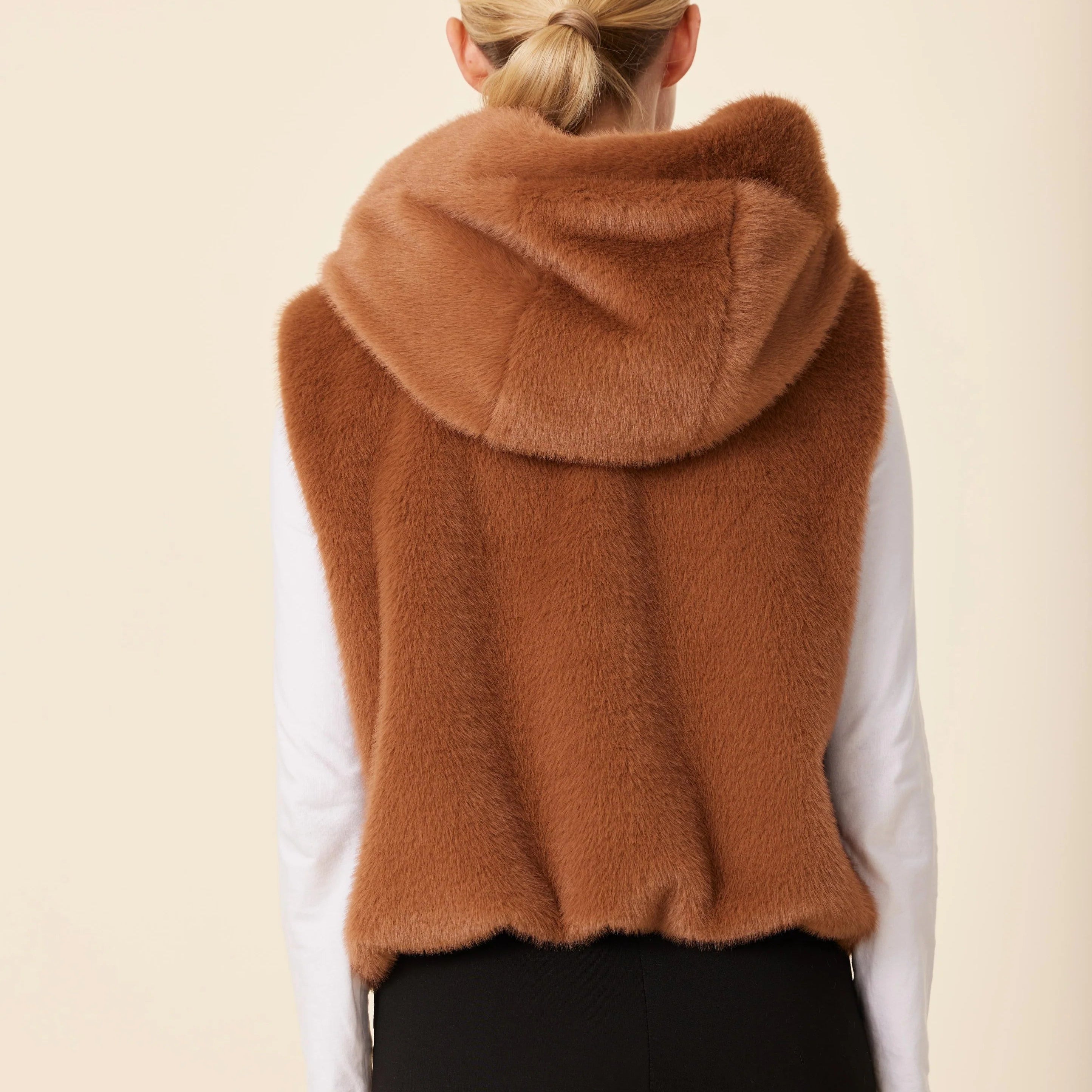 Faux Fur Zip Hoody Vest