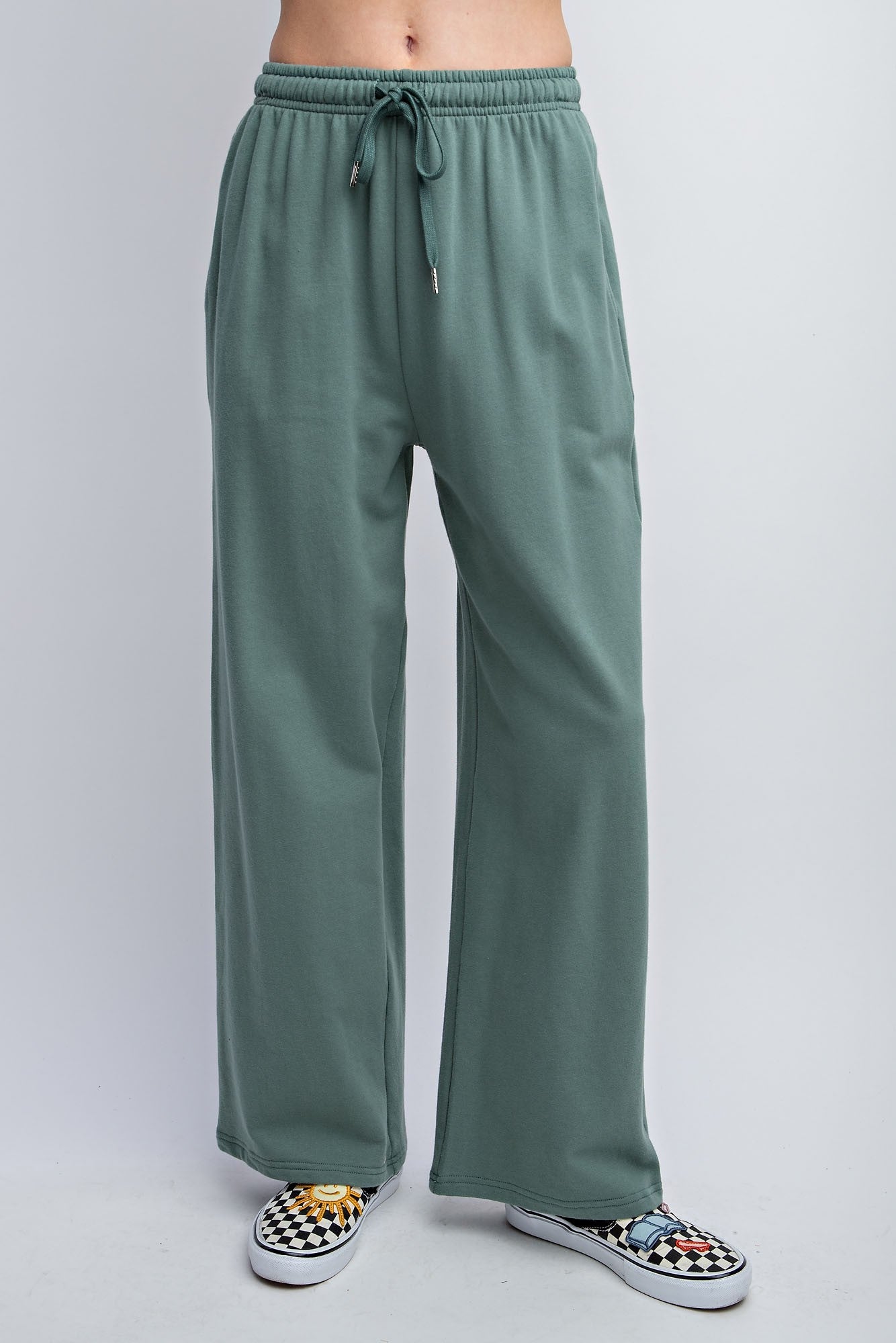 Wide Leg Terry Knit Pants