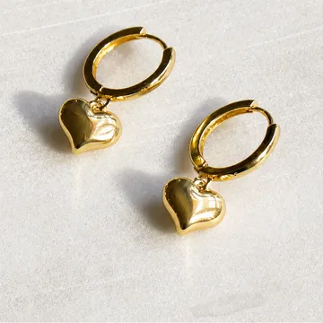 Puffy Heart Huggie Hoops Main image
